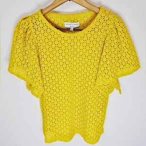 ✨3/$12 *NWOT* Madewell Texture & Thread Mustard Crochet Top size XS